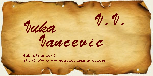 Vuka Vančević vizit kartica